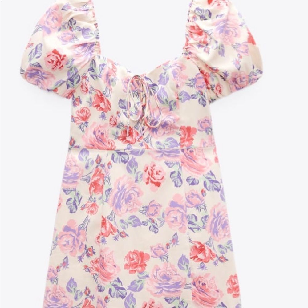 ZARA FLORAL PRINT DRESS - Picture 3 of 5